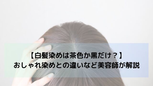 【白髪染めは茶色か黒だけ？】おしゃれ染めとの違いなど美容師が解説